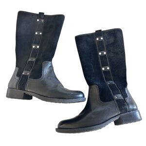 Nurture Dericka Riding Boots Black Leather Size 7.5